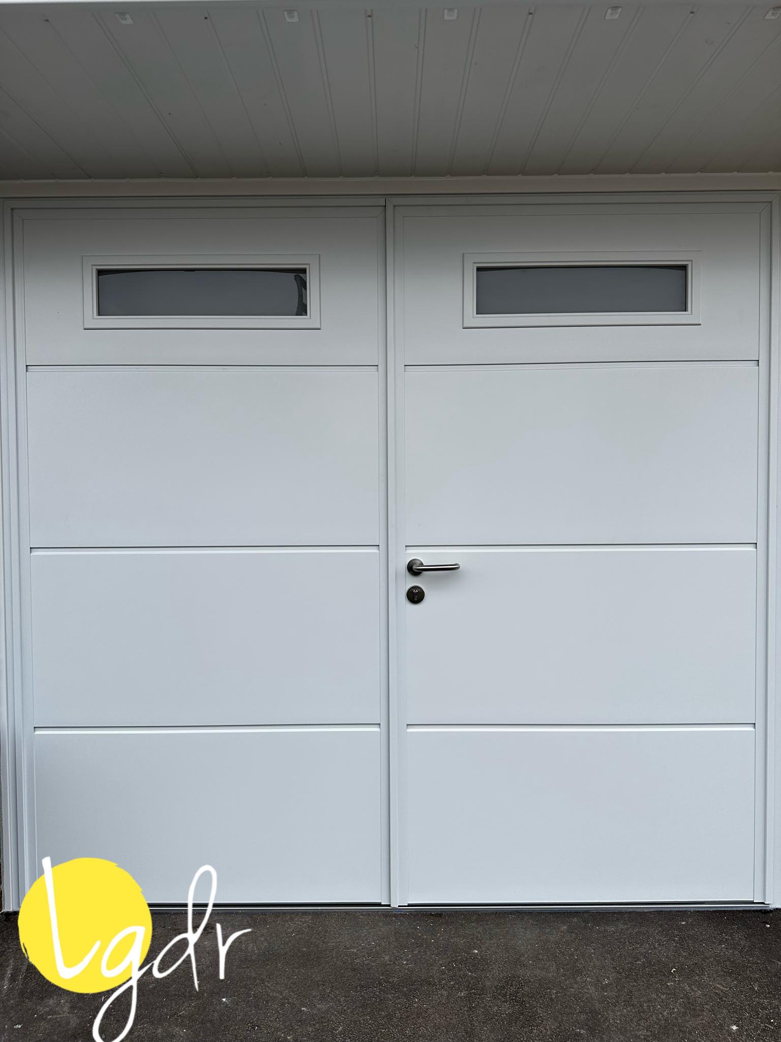 Side hinged garage door